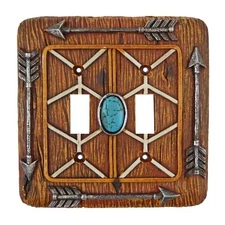 Southwestern Turquoise Arrows Switch Toggle Wall Plate Covers Wood Look