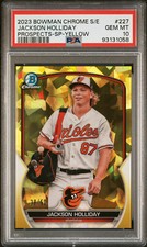 2023 Bowman Chrome Sapphire JACKSON HOLLIDAY SP Yellow /50 PSA 10