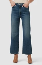 $199 Joe's Women's Blue Cropped Wide Leg Denim Jeans Pants Size 31