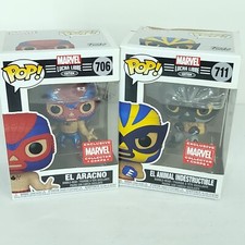 Lot Of 2 Funko POP! Marvel Lucha Libre El Animal #711 Aracno 706 Box Damage