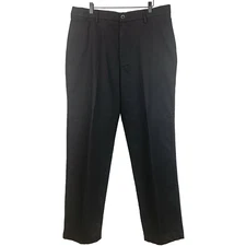 DOCKERS Chino Pants Men's Size 36 x 38(33) Black Flat Front Casual Office Church
