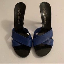 Vintage Charles Jourdan Paris Blue Sandals