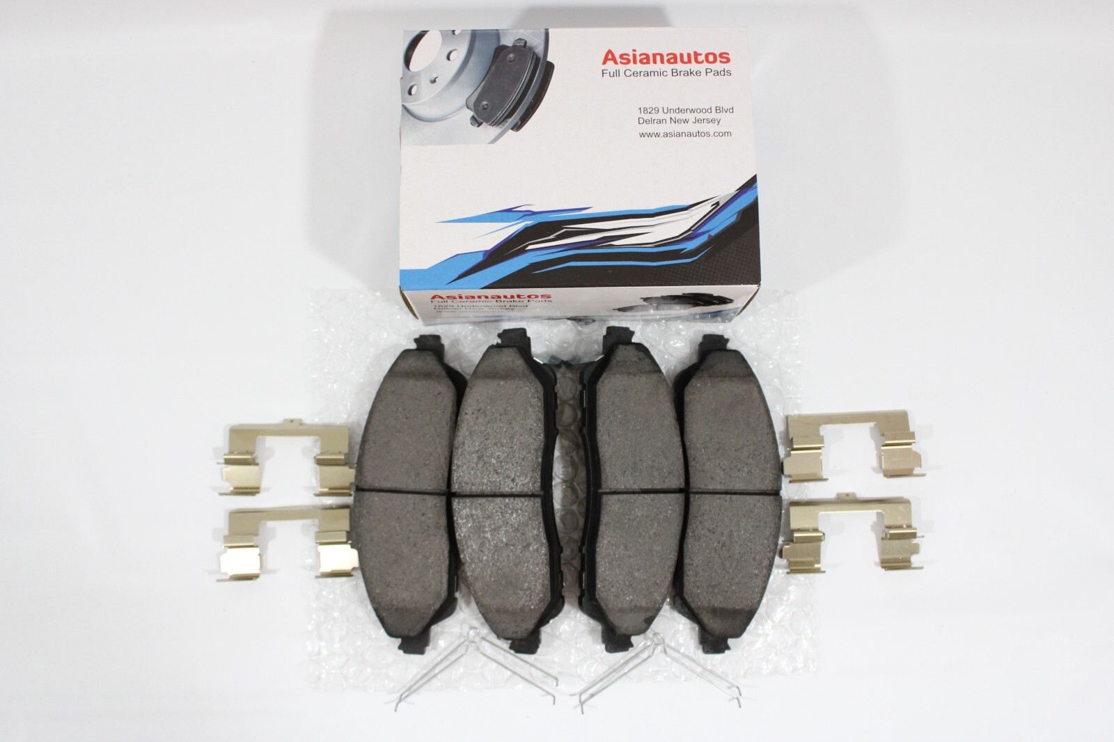 Asianautos Full Ceramic Front Brake Pads W/Hardware For Honda Ridgeline