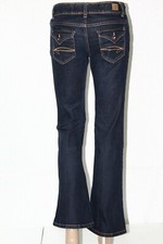 JORDACHE Youth Girls Size 14 Dark Wash Flare Leg Stretch Jeans 29" Inseam EUC