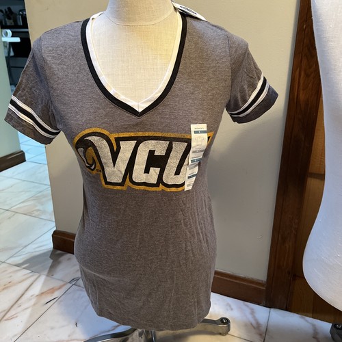 NWT NCAA VCU RAMS V-NECK SHORT SLEEVE SHIRT WOMENS L - 第 1/1 張圖片
