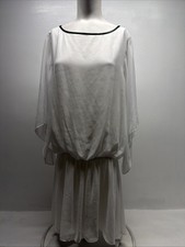Alice + Olivia Dress Mini Lightweight Stretch Semi Sheer White NWT Size Large