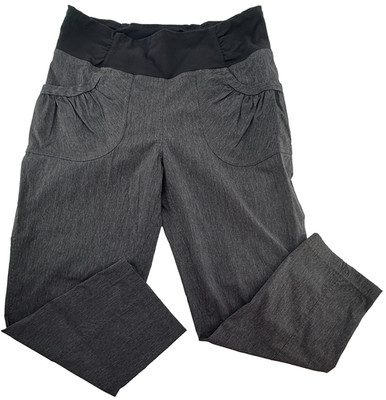 prAna Womens Gray On the Go Pants Stretch Straight Leg Travel Casual Pockets
