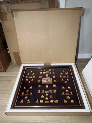 Coca Cola Salutes Disney 15th Anniversary Vintage  60 Pin Framed Set - In Box