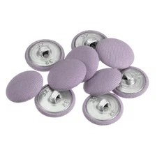 10PACK Fabric Cloth Covered Button 20mm Metal Round Sewing Buttons Purple