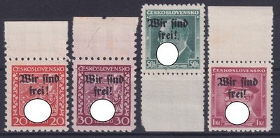 Sudetenland Rumburg Mi.Nr. 3, 5, 7, 9 schwarzer Bdr.-Aufdruck postfrisch ** 1938