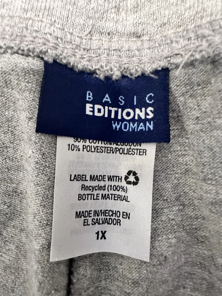 Pantalones Cortos Para Mujer Ediciones Básicas Gris Tejido Talla 1X Elastizados 100% Algodón Nuevos con Etiquetas Foto 4 de 4