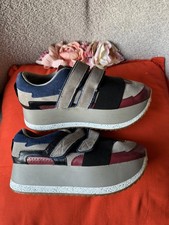 Zara Platform  Sneakers Sz EU 40 Uk 6.5 Suede /multicolor Wedge excellent 👌  