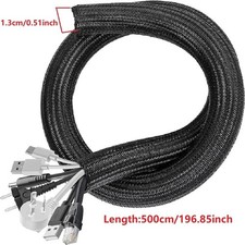 1M 3M 5M Cable Tidy Sleeves Wire Covers for Computer, TV, Home, Office UK