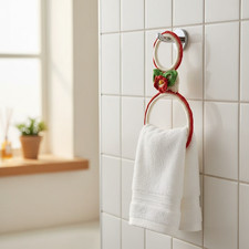 Crochet Bath Kitchen Any Room Towel Holder Hanger Hook Handmade New