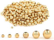 200Pcs 18K Gold Filled Spacer Beads That Do Not Fade Easily Smooth round Beads S