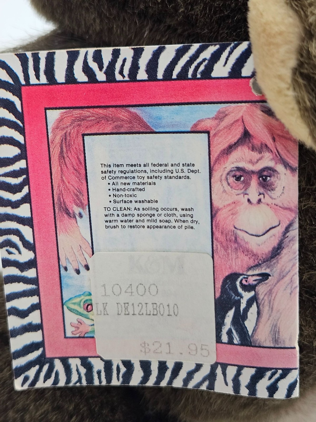 Vintage 1994 K&M International Roosevelt Elk Plush 11" Wildlife Toy w/ Tags