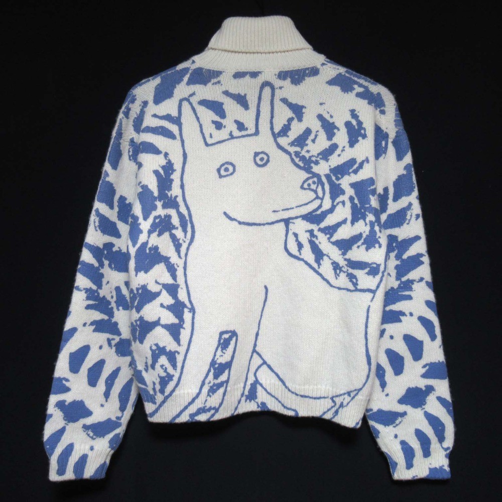 2025 DIOR HOMME DIOR AND HYLTON NEL Print Knit Sweater XXS White