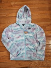 Eddie Bauer Sherpa Fleece Jacket Girls 14-16 Multicolor Soft Furry Hooded NEW