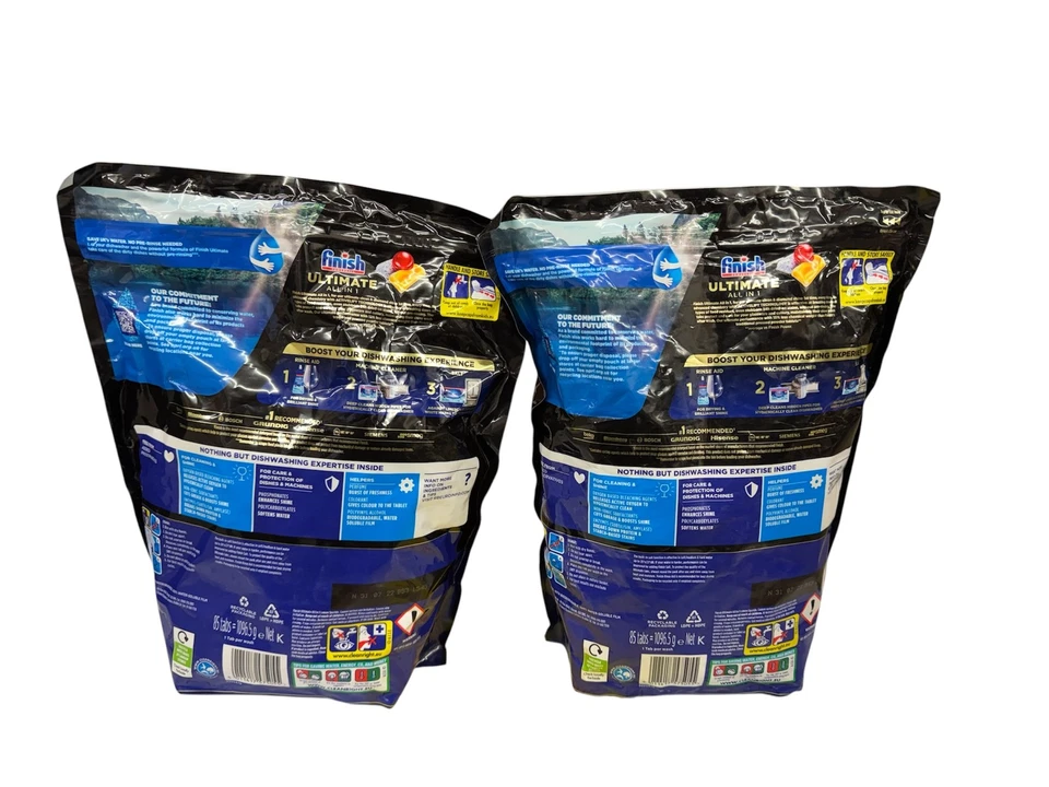 2x Finish Ultimate All-in-One-Spülmaschinentabs | Zitrone | 2x 85 Tabs, Neu - Bild 2 von 4