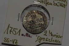 GERMANY BRAUNS-WOLF. 2 MARIENGROSCHEN 1751 SCARCE HIGH GRADE B86 WL17
