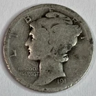 1917 D Mercury Dime Good/VG : Lower Mintage - .90 Silver Nice Coin