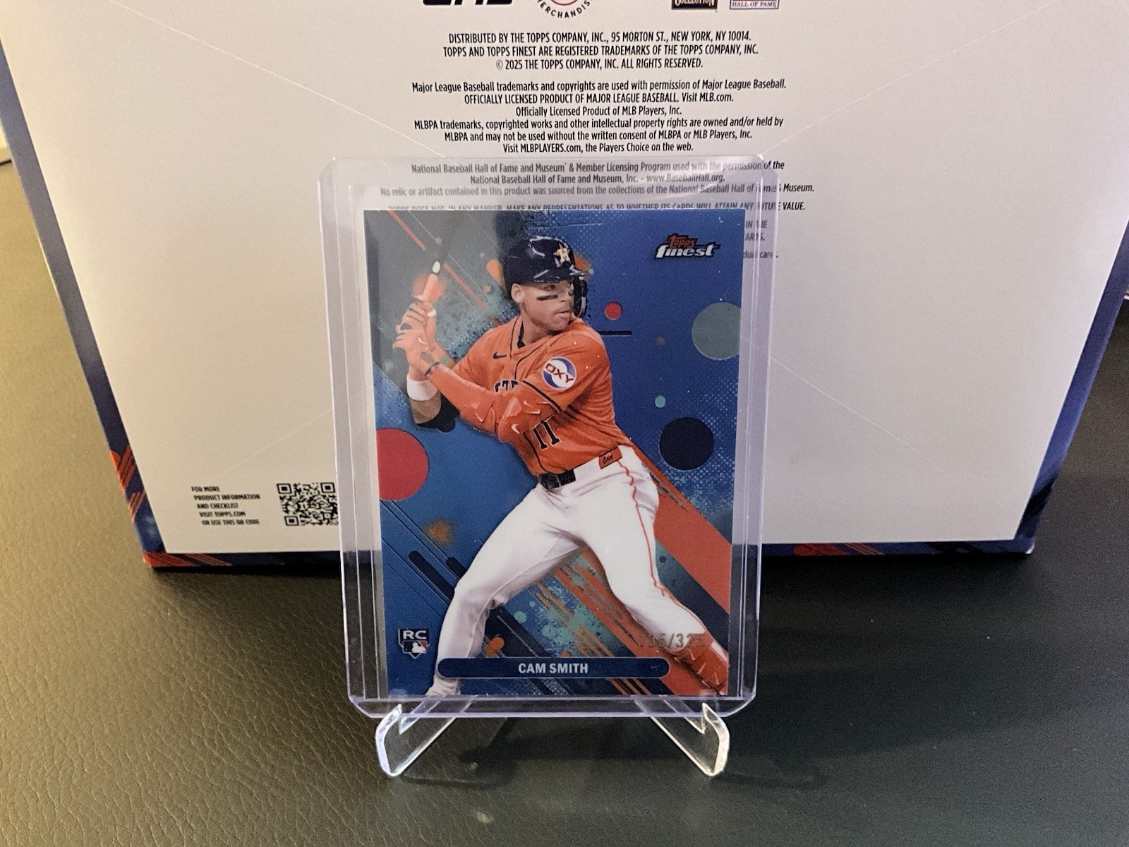 2025 Finest #54 Cam Smith Sky Blue Rookie #135/325 Card Houston Astros