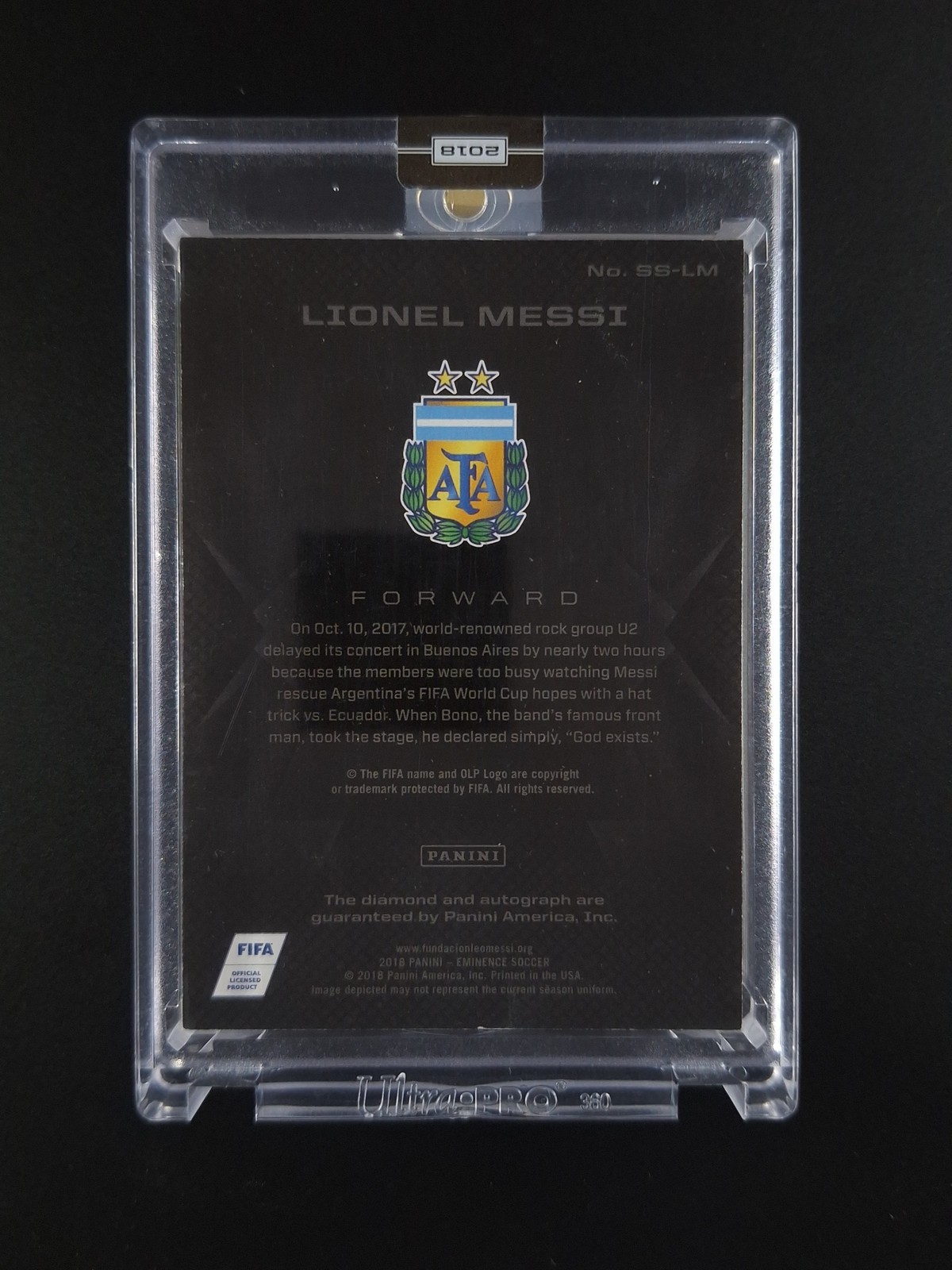 2018 Panini Eminence Soccer LIONEL MESSI 2/10 Auto Signature Salutes #SS-LM view 2