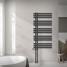 Radiateur salle de bain sèche-serviette anthracite raccordement au sol 60x120 cm
