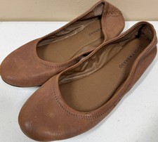 Lucky Brand Women's Emmie Ballet Flats Brown Leather Slip On Round Toe Size 9M