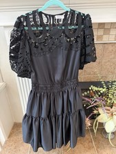 Anthropologie Delfi Lace Black Mini Dress Size M