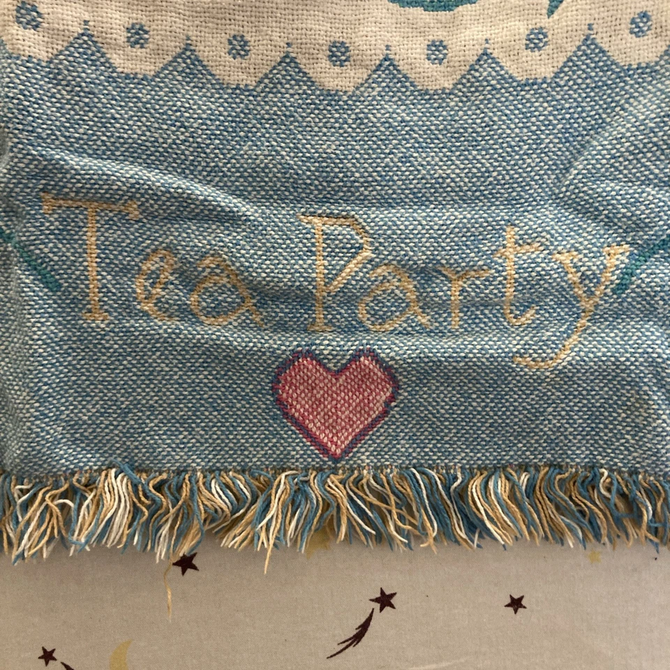 Tea Party Bear Picnic Blanket 45in Length 32in W added Bag - Image 2 of 4