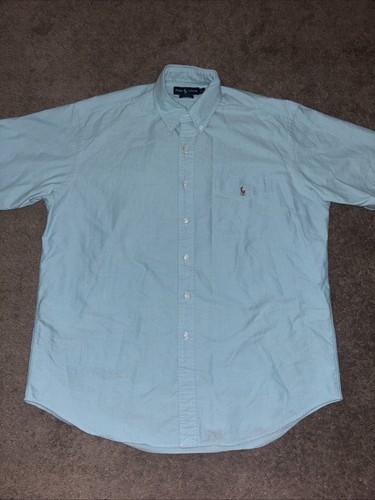 VTG Polo Ralph Lauren Button Up Shirt Short Sleeve Men’s Large Pony Logo Rugby