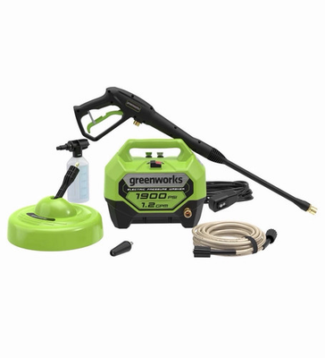 #ad Greenworks 1900 PSI 1.2 GPM Electric Pressure Washer Combo Kit $79.99