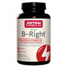 Jarrow Formulas B-Right B-Komplex B-Vitamin-Komplex 100 vegane Kapseln