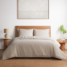 100 Linen Duvet Cover Queen, Natural French Flax Breathable Duvet Cover 3 Pcs S