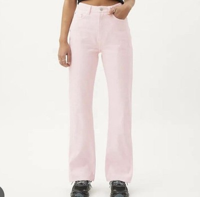 Weekday Rowe organic cotton light pink straight leg jeans