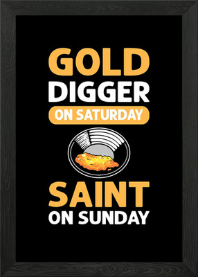 Goldgräber am Samstag gerahmtes Wandbild Poster Leinwanddruck Bild