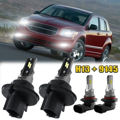 For 2007-2009 Dodge Caliber 4X White LED Headlight Hi/Lo Beam+Fog Light Bulbs