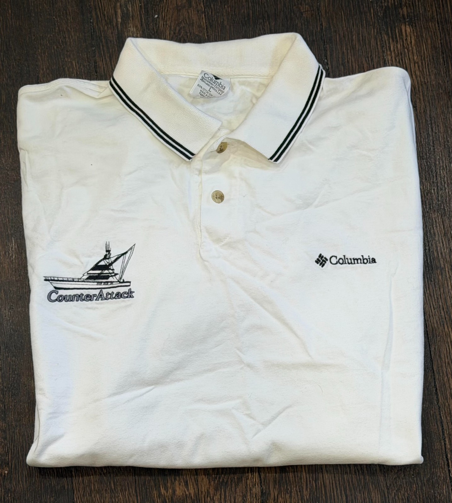 Vintage Columbia Sailing Golf Polo Athletic Men's Large Short Sleeve Shirt image 5