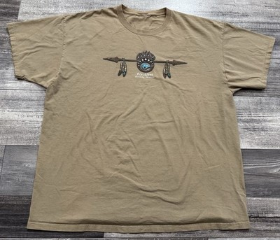 Vintage Blackfeet Montana Shirt Mens 2XL Native Indian Feather Arrow Bear Paw