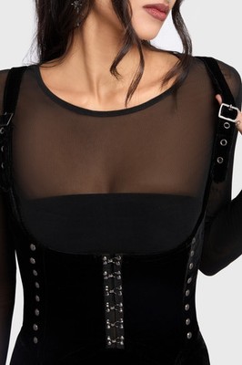 Killstar Chapel Blessing Velvet Underbust Corset Womens Goth Alternative