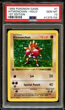 PSA 10 GEM MINT Hitmonchan 7/102 HOLO RARE Base Set 1ST EDITION Pokemon Card