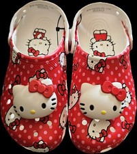 Hello Kitty Crocs Unisex Adult Classic Hello Kitty Clog Crocs Women 6 Men 4