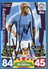 Vincent Kompany - Man City - Signed Trading Card - COA (77204)