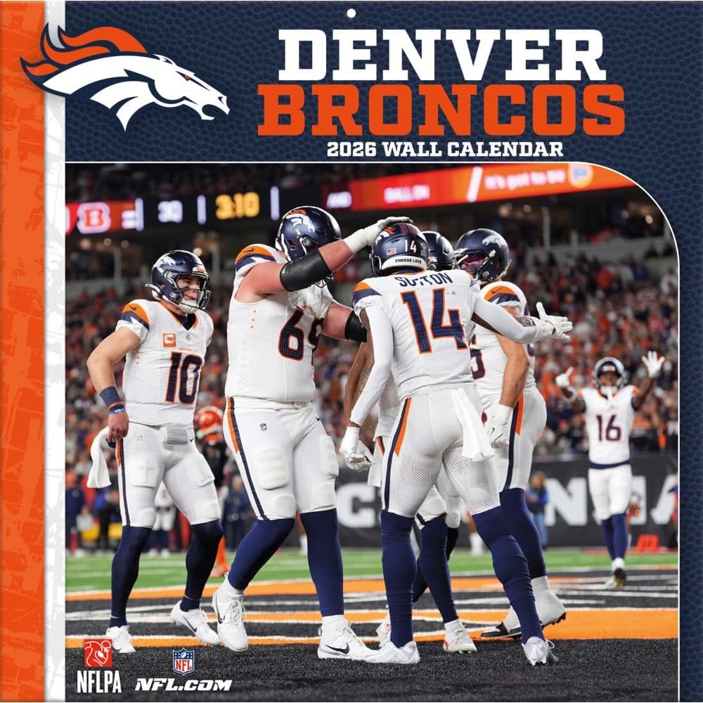 DENVER BRONCOS - WANDKALENDER 2026 - BRANDNEU - OFFIZIELL & LIZENZIERT 11908