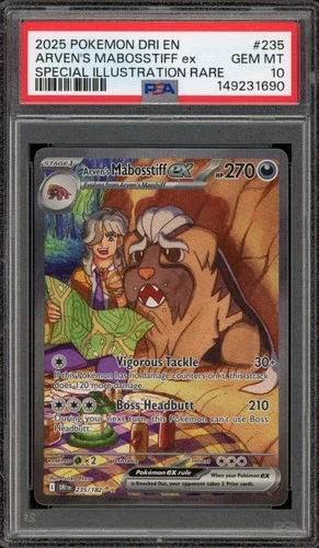 Pokemon Arven's Mabosstiff ex Destined Rivals SIR #235 PSA 10 Gem Mint