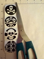 STICKER SHEET: Skull crossbones scary halloween death