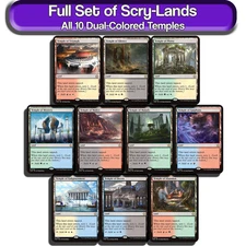 Scry Lands MTG Dual Lands Full Set All 10 Temples Magic Commander EDH Mana Lot [