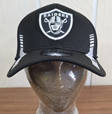Raiders Las Vegas Football New Era 39Thirty Black Flex Hat Cap Sz S/M 
