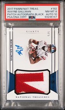 2017 Panini National Treasures Wayne Gallman #192 Patch Auto Black PSA 8 Auto 10